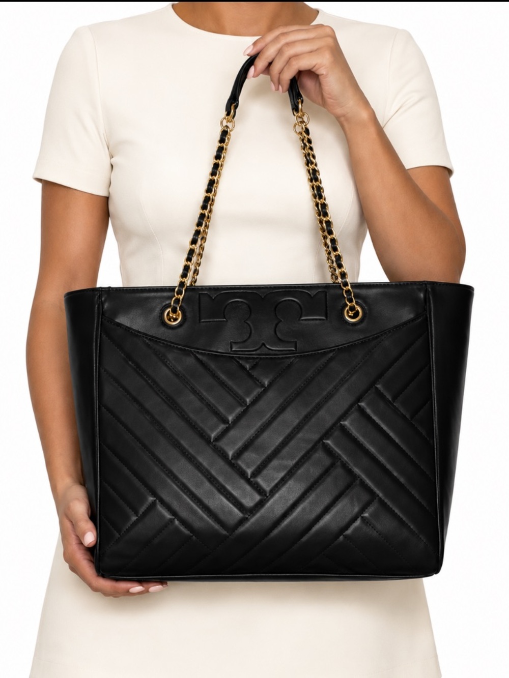 Tory Burch Alexa Quilted Slouchy Leather Tote Bag